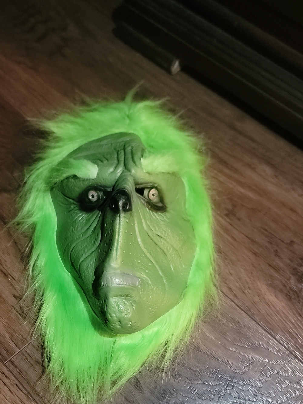 Green Grinch-Style Kids Costume Mask - Classic Holiday Look. will fit adult